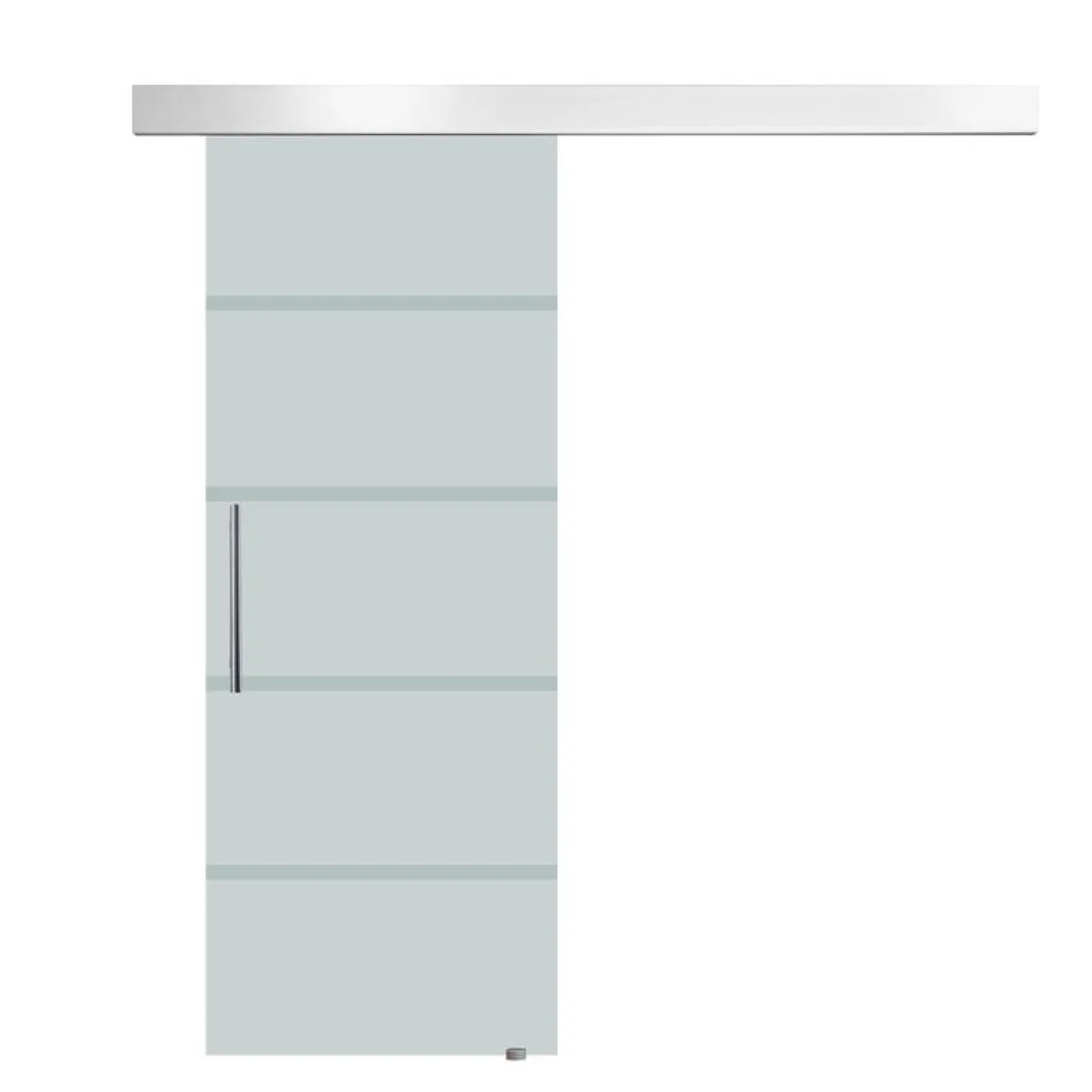 Puerta corredera con cristal translúcido Homcom deslizante 90x205 cm