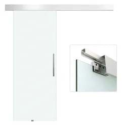 Puerta corredera Homcom deslizante satinada 205x90 cm