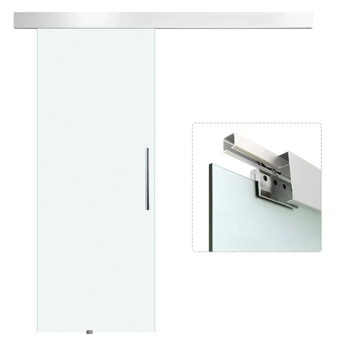 Puerta corredera Homcom deslizante satinada 205x90 cm