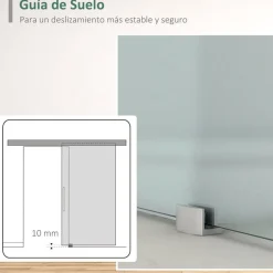 Puerta corredera Homcom deslizante satinada 205x90 cm
