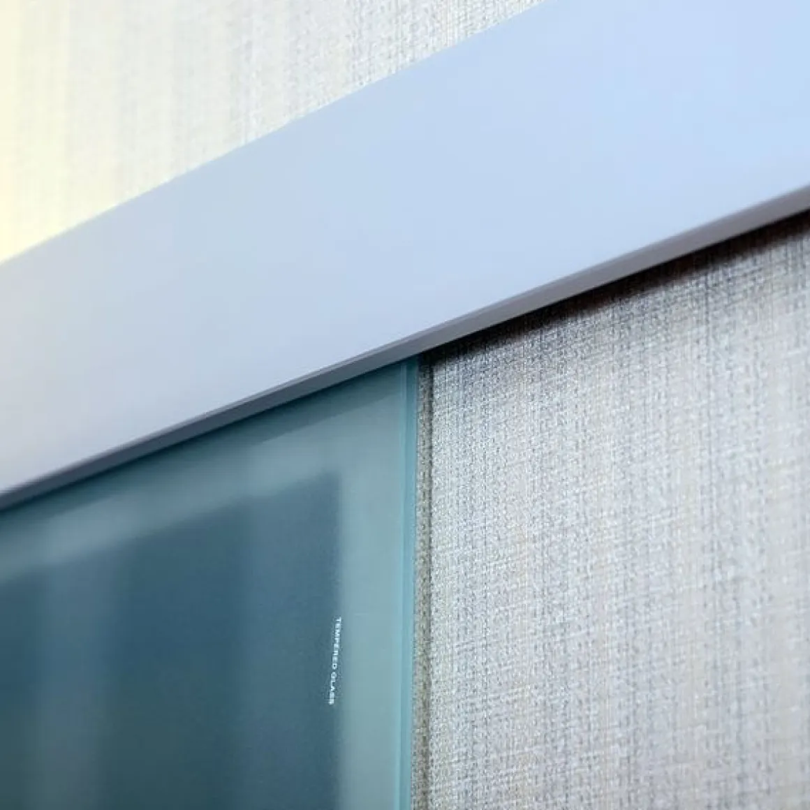 Puerta corredera Homcom de cristal translúcido con rayas 213x200 cm