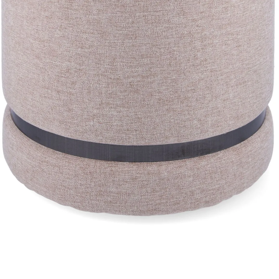 Puff almacenaje MOA Vinthera acolchado beige Ø32x40 cm