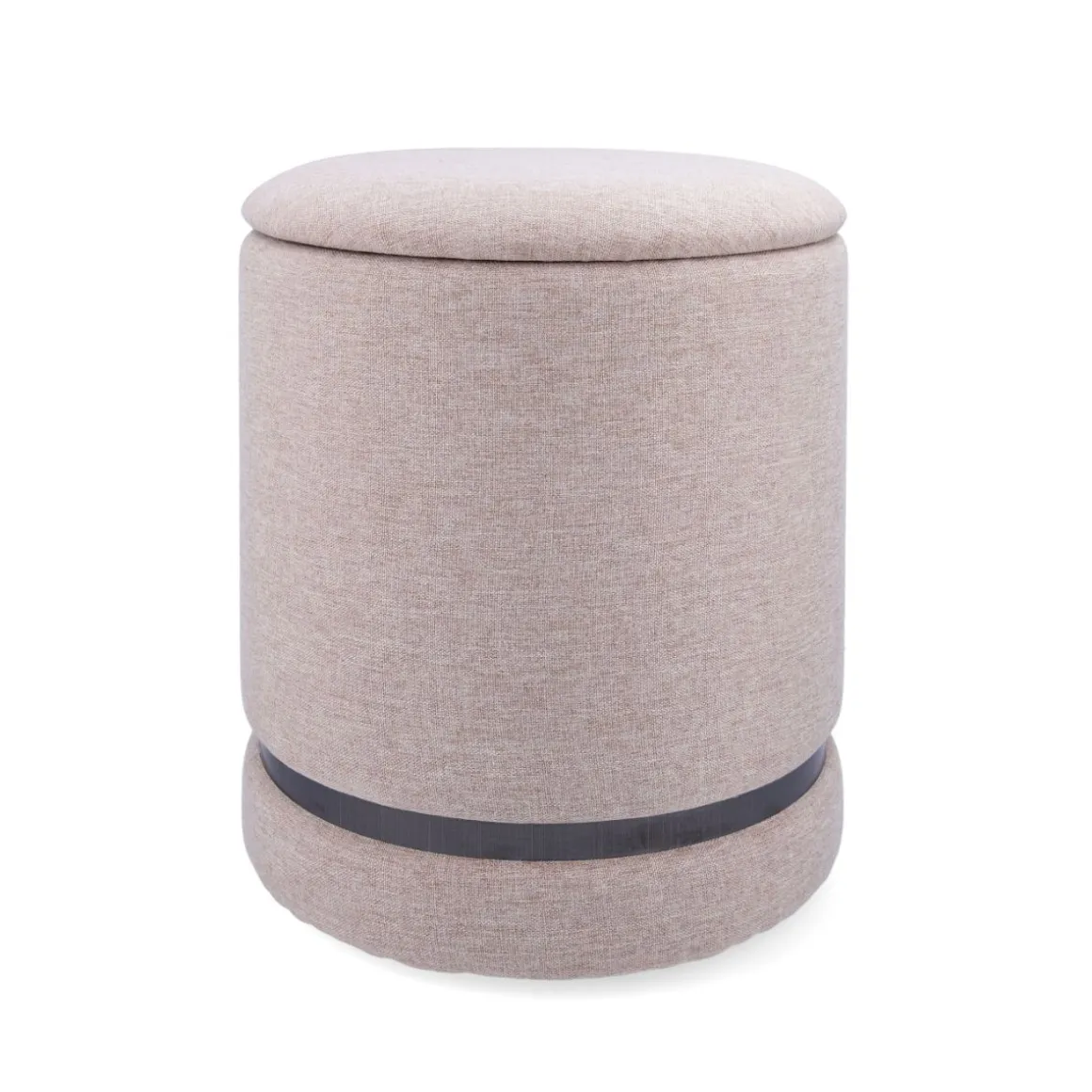 Puff almacenaje MOA Vinthera acolchado beige Ø32x40 cm