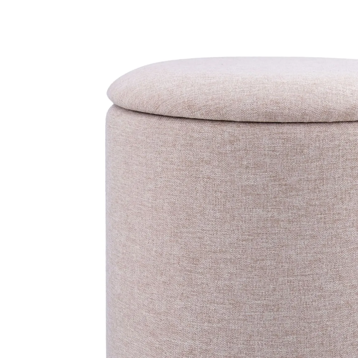 Puff almacenaje MOA Vinthera acolchado beige Ø32x40 cm