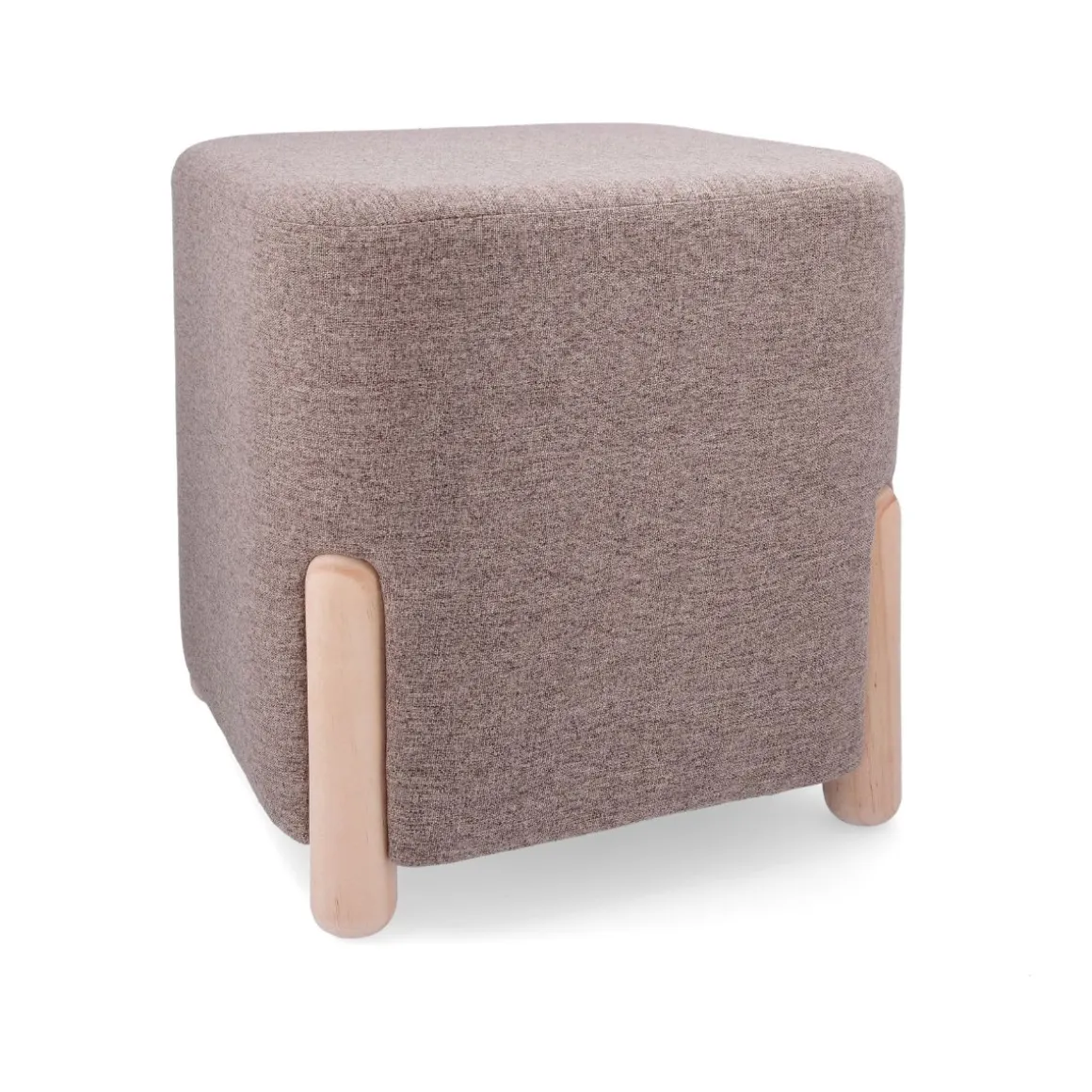 Puff cuadrado MOA VInthera acolchado beige 38x34x34 cm