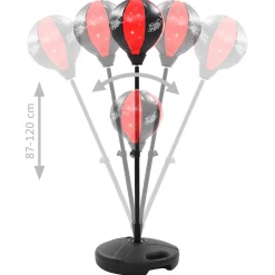 Punching ball de boxeo infantil con soporte guantes incluidos rojo/negro 87-120 cm