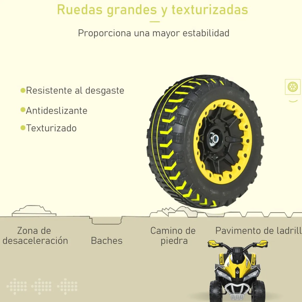Quad correpasillos Cruiser Homcom luces LED + 3 melodías 44x38x67,5 cm