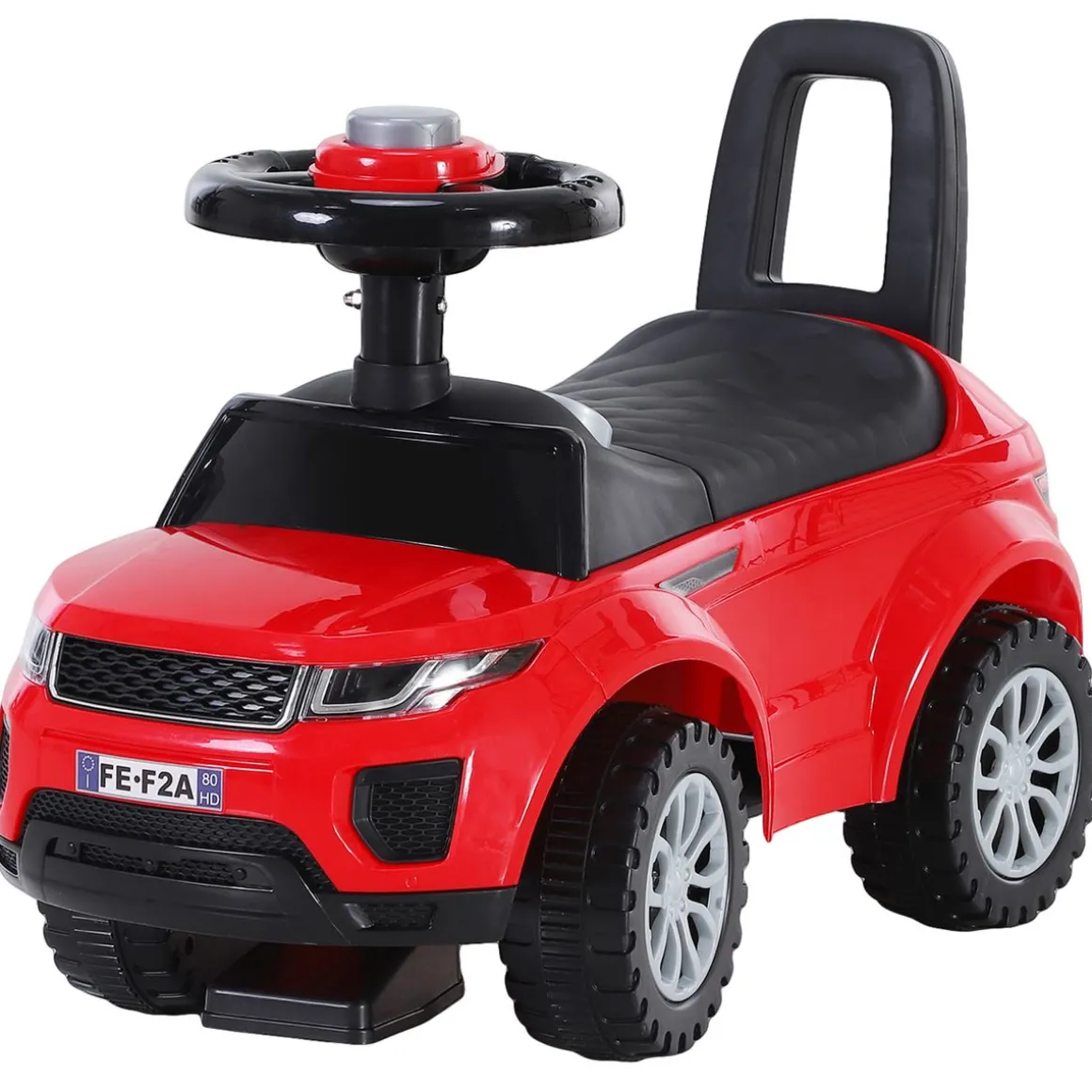 Quad correpasillos Homcom con bocina + almacenamiento +1A rojo 41,5x62x28 cm