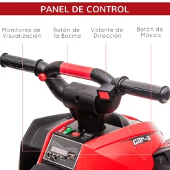 Quad eléctrico Homcom 2 motores 3-5 años 55,5x83x53 cm