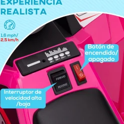 Quad eléctrico infantil Homcom velocidad ajustable rosa 48,5x70x41,5 cm