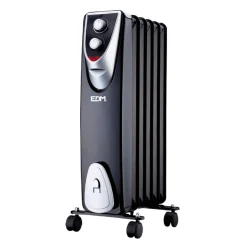 Radiador Black Edition EDM 1000W 6 elementos sin aceite negro