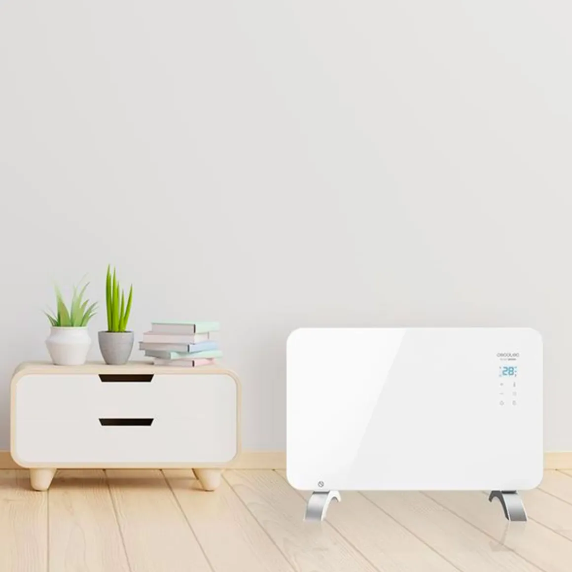 Radiador Cecotec Ready Warm 6650 1000W cristal con wifi blanco