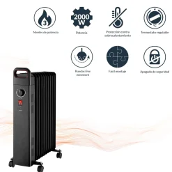 Radiador de aceite Infiniton HOR-N200 2000W 3 niveles de potencia negro