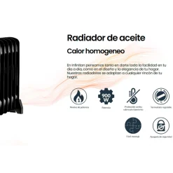 Radiador de aceite Infiniton HORM-N10 900W 11 elementos negro