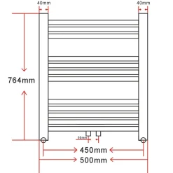 Radiador toallero Azax 320W 12 barras blanco 76,4x50 cm