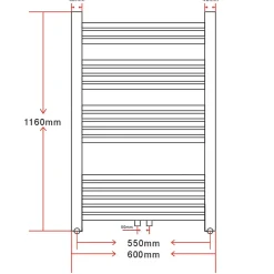 Radiador toallero Berex 565W 18 barras blanco 116x60 cm