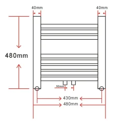 Radiador toallero Vex 215W 8 barras blanco 48x48 cm