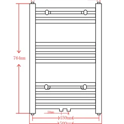 Radiador toallero 293W 12 barras acero 76,4x50 cm
