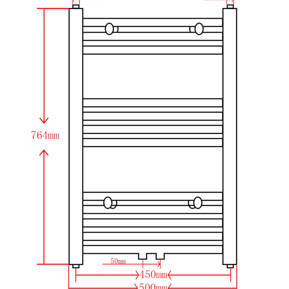 Radiador toallero 293W 12 barras acero 76,4x50 cm