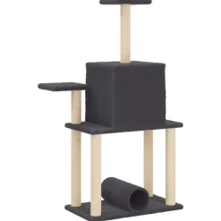 Rascador para gatos con postes de sisal 122 cm