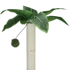 Rascador para gatos diseño palmera con bola verde Ø35x50 cm