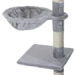 Rascador árbol para gatos/ centro de decanso y actividades gris 55x40x125 cm