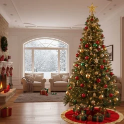 Árbol de navidad 1250 ramas + base cruzada verde Ø60x240 cm