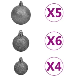 Árbol de Navidad 930 ramas 150 LEDs con decoraciones verde