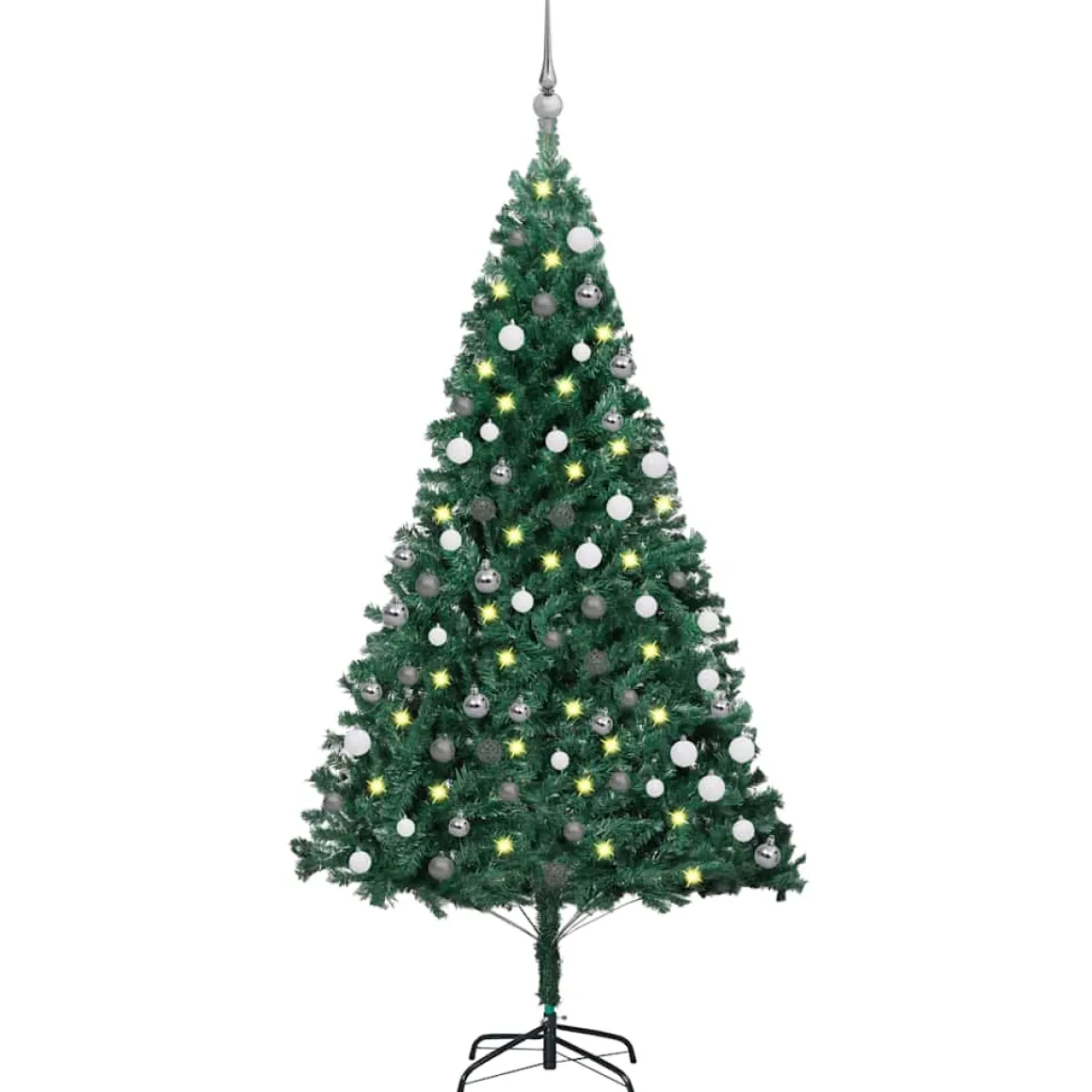 Árbol de Navidad 930 ramas 150 LEDs con decoraciones verde