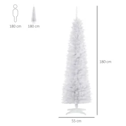 Árbol de Navidad artificial Homcom 390 ramas con soporte blanco 180 cm