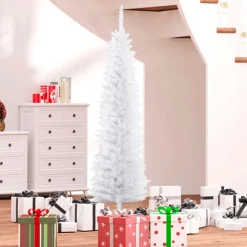 Árbol de Navidad artificial Homcom 390 ramas con soporte blanco 180 cm