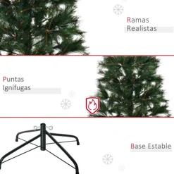 Árbol de Navidad artificial Homcom 219 ramas verde 150 cm