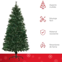 Árbol de Navidad artificial Homcom 219 ramas verde 150 cm