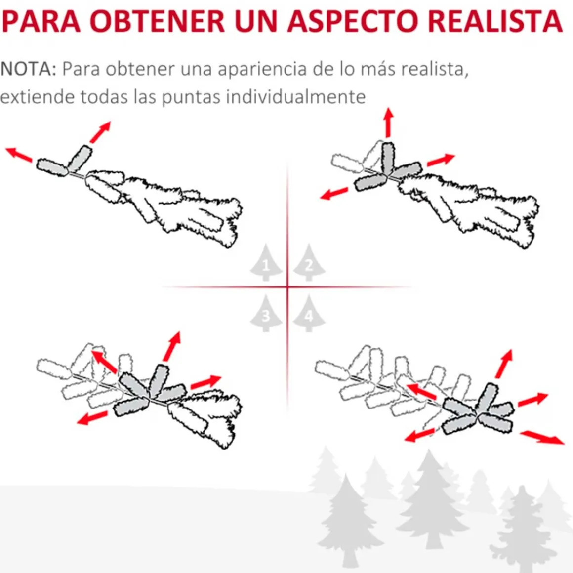 Árbol de Navidad artificial Homcom 294 ramas con soporte verde 150 cm