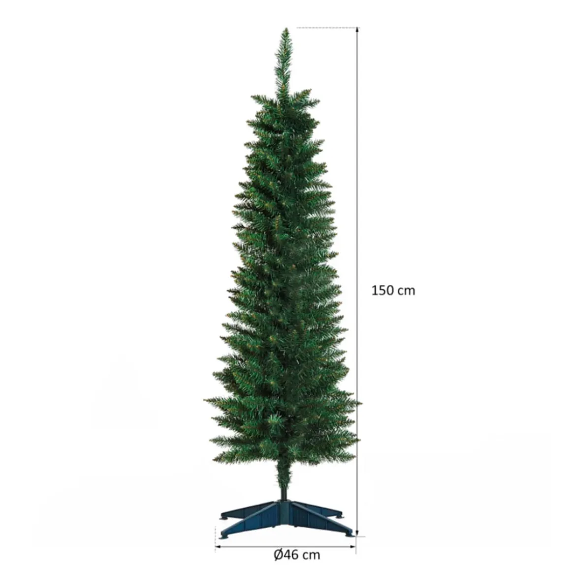 Árbol de Navidad artificial Homcom 294 ramas con soporte verde 150 cm
