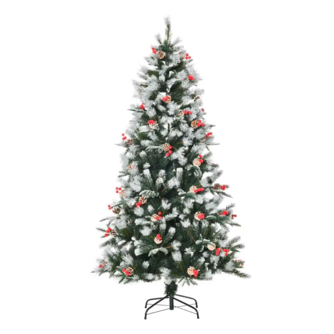 Árbol de Navidad artificial Homcom 678 ramas con adornos verde 180 cm
