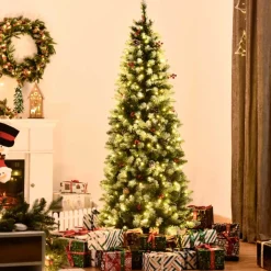 Árbol de Navidad artificial Homcom 618 ramas 300 luces LED verde 180 cm