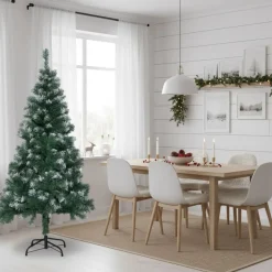 Árbol de Navidad Axel 450 ramas efecto nevado verde 150 cm