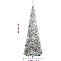 Árbol de Navidad desplegable efecto nevado con 200 LEDs blanco