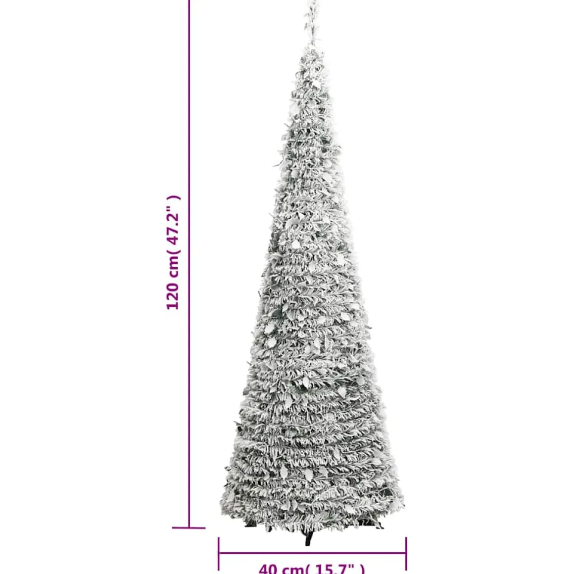 Árbol de Navidad desplegable efecto nevado con 200 LEDs blanco