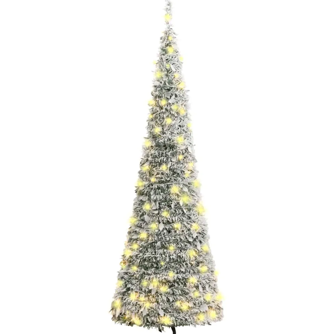 Árbol de Navidad desplegable efecto nevado con 200 LEDs blanco
