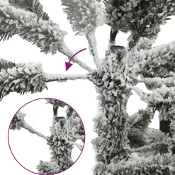 Árbol de Navidad diseño Slim con efecto nevado verde/blanco