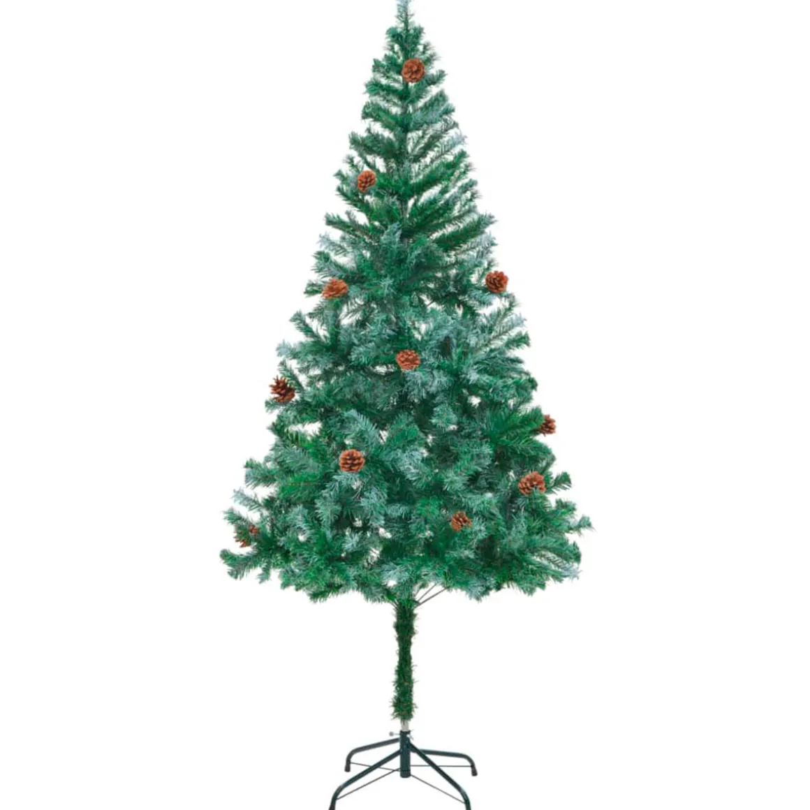 Árbol de Navidad glaseado con piñas 540 ramas verde 180 cm