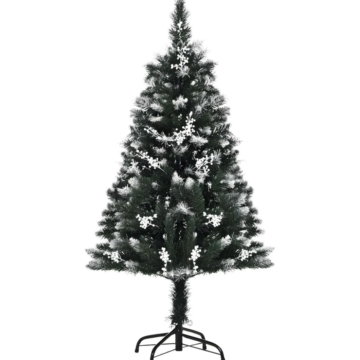 Árbol de Navidad Homcom 222 ramas 28 decoraciones verde 120 cm
