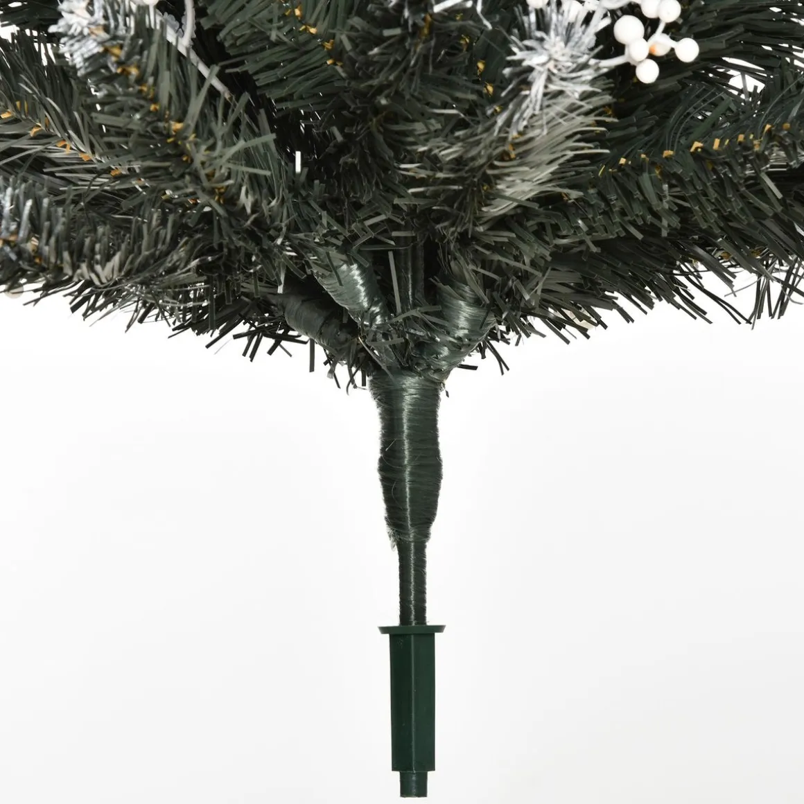 Árbol de Navidad Homcom 222 ramas 28 decoraciones verde 120 cm