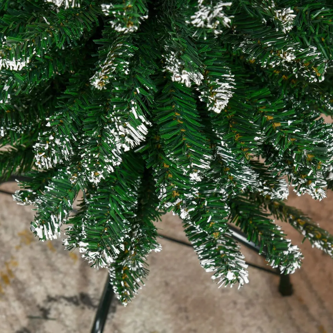 Árbol de Navidad Homcom 570 ramas efecto nieve verde Ø50x190 cm