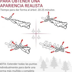 Árbol de Navidad Homcom 1443 ramas con decoración verde Ø120x180 cm