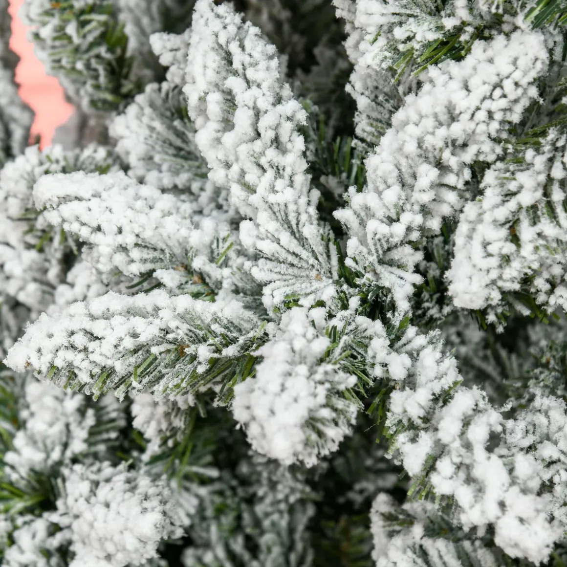 Árbol de Navidad Homcom 1300 ramas efecto nieve blanco/verde Ø120x225 cm