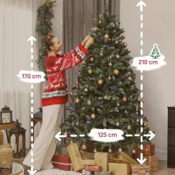 Árbol de Navidad Homcom con luces LED 9 modos de iluminación verde