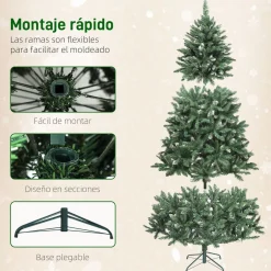 Árbol de Navidad Homcom con luces LED 9 modos de iluminación verde